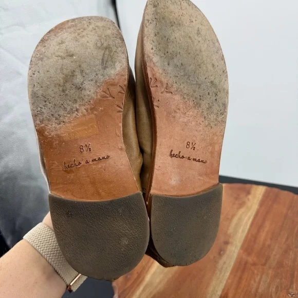 Beek Puffin booties in saddle vegetable-tanned leather beige sz 8.5 - Picture 6 of 7